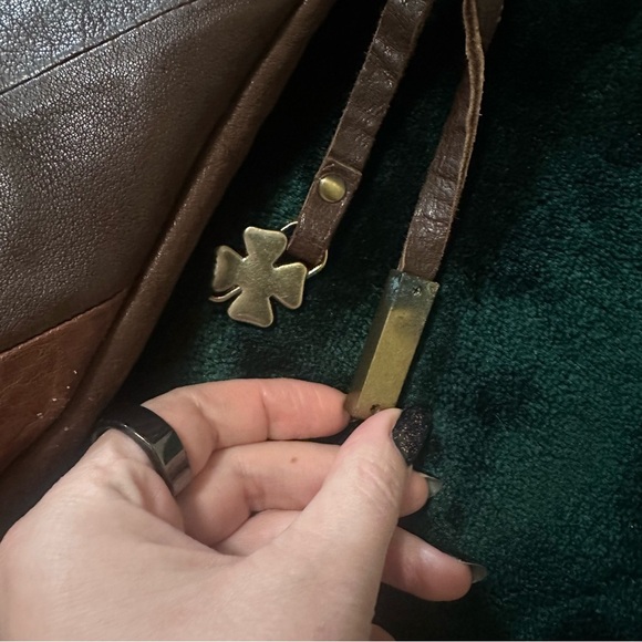 Brown Patchwork Leather Tote Bag - Picture 4 of 13